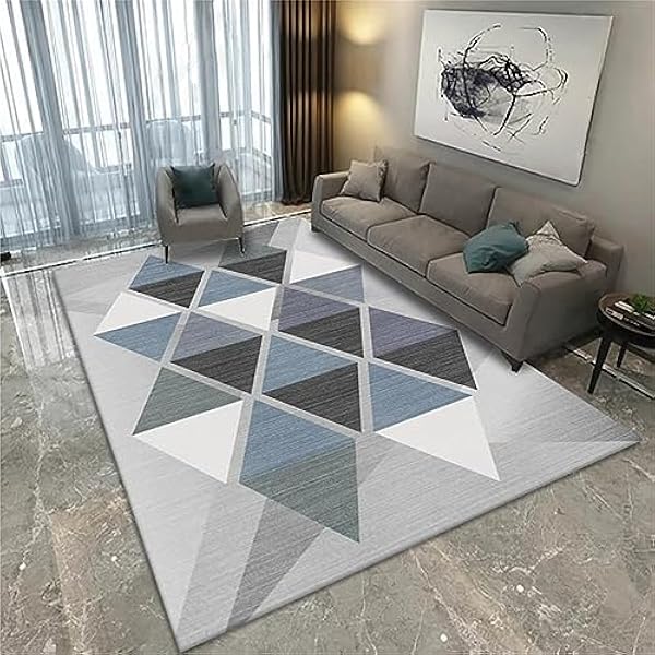 Gebied tapijten woonkamer tapijt, antislip zacht kristal fluwelen tapijt voor gemakkelijk schoon te maken, machinewasbaar tapijt voor woonkamer, slaapkamer, eetkamer wasbare tapijten (blauwgrijs, 80 x