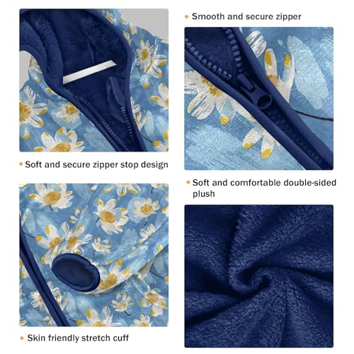 Flowers Boys Fleece Coat,Children's Zip-Up Hoodie Jacket,Baby Warm Fashion Outerwear 3-10T,A1133483