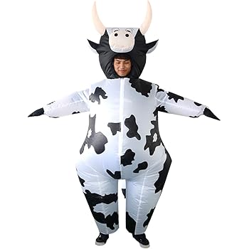 Amazon Co Jp Sfjry インフレータブル牛コスチューム牛ハロウィンアダルトコスプレインフレータブルスーツ お祝いのパーティー服 ホーム キッチン