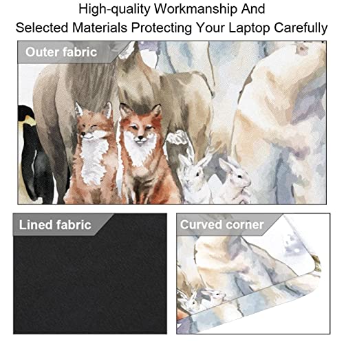 Sac ordinateur imprimé animaux aquarelle multicolore avec sangle
