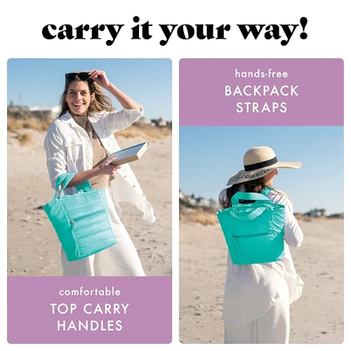 Image of Fit & Fresh Mari Cooler Backpack for Women, Insulated Leakproof Soft Cooler Bag (12 Can), Lunch Tote, Beach Cooler, Lightweight Travel Picnic Tote, Teal