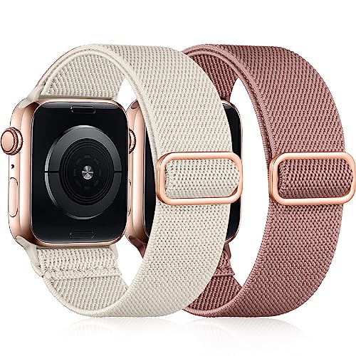 Easuny 2 Pack Elastic Strap Compatible with Apple Watch Strap 38mm 40mm 41mm 42mm
