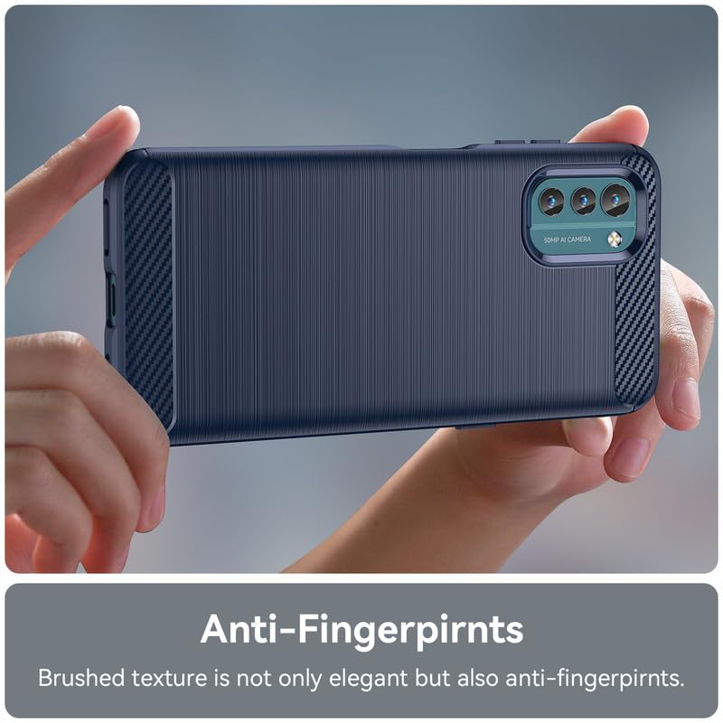 Image of Hybrid Carbon Fiber Back Case for Nokia G21 / G11 (Blue)