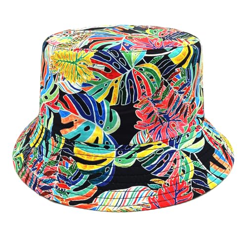 Image of Quanhaigou Bucket Hat for Men Women,Packable Reversible Printed Sun Hats,Fisherman Outdoor Summer Travel Hiking Beach Caps