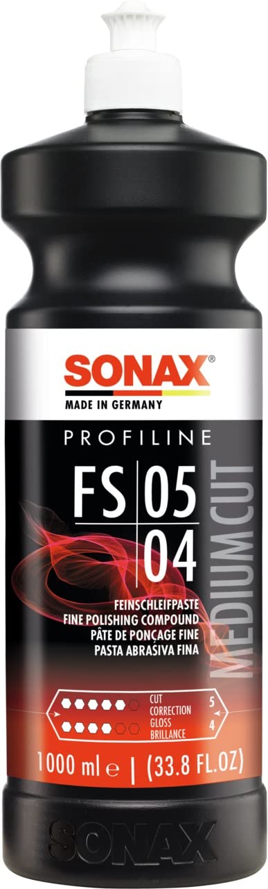 SONAX PROFILINE Fs 05-04 (1 Litre) - Highly Abrasive Polishing Paste. For Restoration of Weathered Paint. Removes Spray Paint Mist, Scratches and Sanding Marks | Item No. 03193000