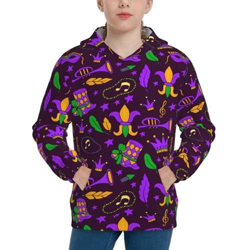 Mardi Gra2 Kid Hoodies Boys Sweatshirts Girls Pullover with Pocket