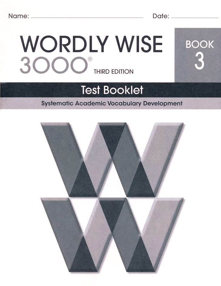 Wordly Wise 3000® 3rd Edition Grade 3 2 Books Set - Student Book & Answer Key (Systematic Academic Vocabulary Development)      Paperback – April 18, 2024
