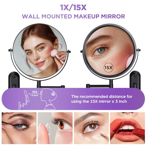 Espejo de Maquillaje de Pared 15X de 8.5 Pulgadas miniatura 2