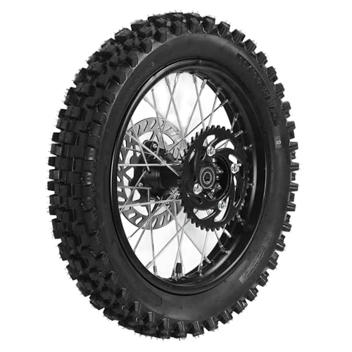 14 pouces roue arrière jante ensemble de pneus 90/100-14 3.00-14 pneus chambre à air 14 pouces arrière 15mm essieu jante avec rotor de frein et 420 41t pignon pour 110CC hors route Apoll