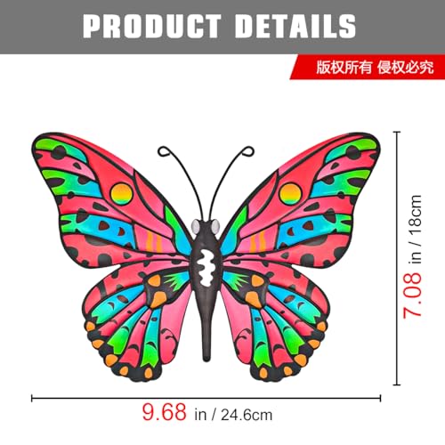 image for Daogtc 4 Pack Outdoor Butterfly Wall Decor - 9.6 inches Metal Butterfl