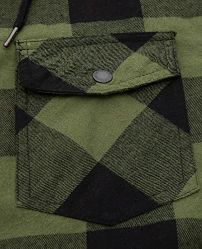 ThCreasa Mens Hooded Flannel Jacket Sherpa Fleece Lined Zip Up Fuzzy Hoodie Shirt Jackets4