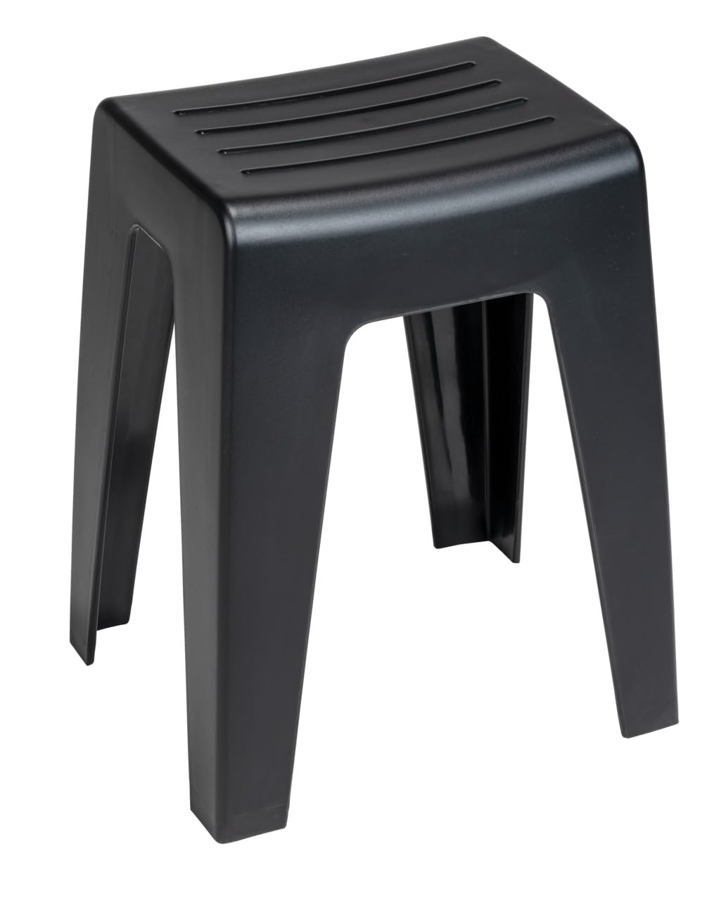 Wenko Taburete de baño Kumba, calidad con diseño contemporáneo fabricado con plástico sólido, soporta hasta 120 kg, óptimo para baño y aseos de invitados (An. x A x P) 38 x 47 x 32 cm, negro