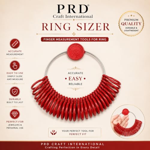 Image of Plastic Ring Sizer Measuring Tool | Finger Ring Size Gauge 1-36 | Adjustable Ring Size Checker for Men & Women | Lightweight Jewellery Measuring Tool for Home & Professional Use