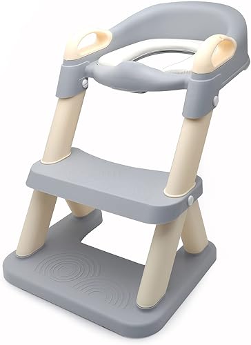 Vista 11 de Inodoro de entrenamiento para ir al baño para niños pequeños, asiento de entrenamiento para ir al baño con escalera, para niños y niñas, Verde