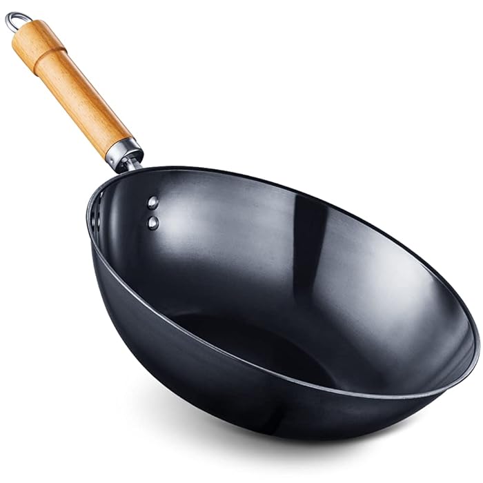 Buy Wok Pan 30cm, High Carbon Stainless Steel Stir Fry Pans for