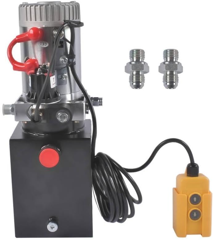 Single Acting 12 Volt 4 Quart Hydraulic Pump Compatible with AP03 Dump Trailers Quick Lifting