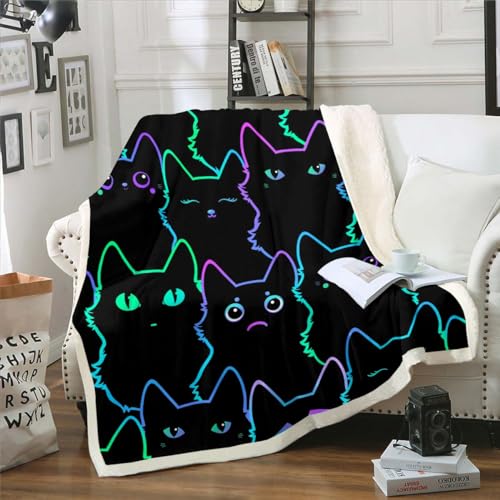 Erosebridal Cartoon Cat Throw Blanket 90