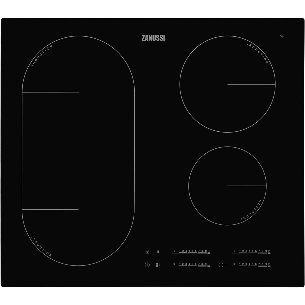 Zanussi ZIL6470CB 60cm Four Zone Induction Hob With Bridge Zone