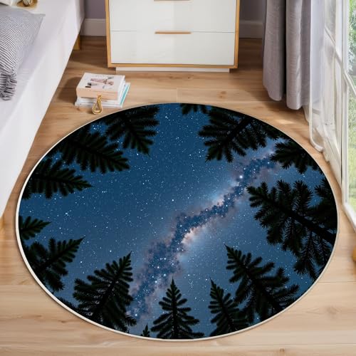Tapis rond antidérapant et absorbant lavable en machine de 100cm