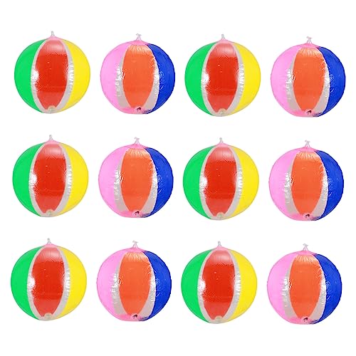 BESPORTBLE 12 Pcs Inflatable Light Up Beach Balls Colorful Glow Pool Balls for Swimming Parties and Backyard Fun for Adults