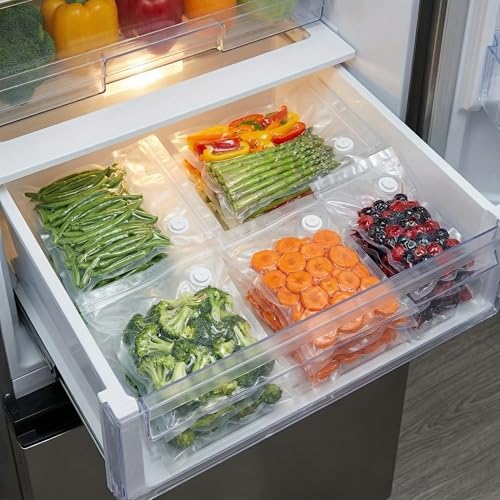 Image of ZKIRON Large Reusable Vacuum Sealer Bags for Food, 20 Pack | 10 x 14 in, BPA-Free, Leakproof Double Zipper, Family Prep Size, Freezer, Microwave & Sous Vide, Fits Most Vacuum Sealers