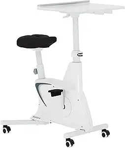 FLEXISPOT Exercise Bike with 2D Desktop, Space Saving Under Desk Bike with Removable Desk, Stationary Bikes Indoor Bikes with 300LBS Heavy Duty 8-Level Resistance Flywheel Optional LCD, V9PRO/V9MAX