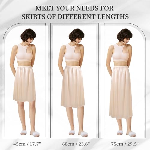Coucoland Half Slips for Under Dresses - 3 Pieces Shirt Extenders Elastic Waist Underskirt Comfortable Adjustable Half Slip3