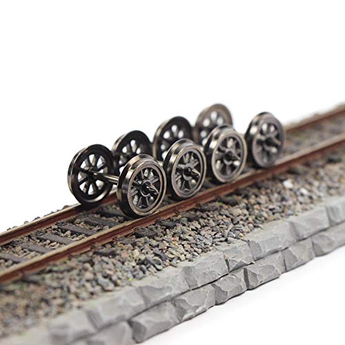 HP1487 12pcs HO Scale 38'' Metal Wheels for Model Trains 1:87 DC Wheels Set Railway Layout - Thumbnail 2