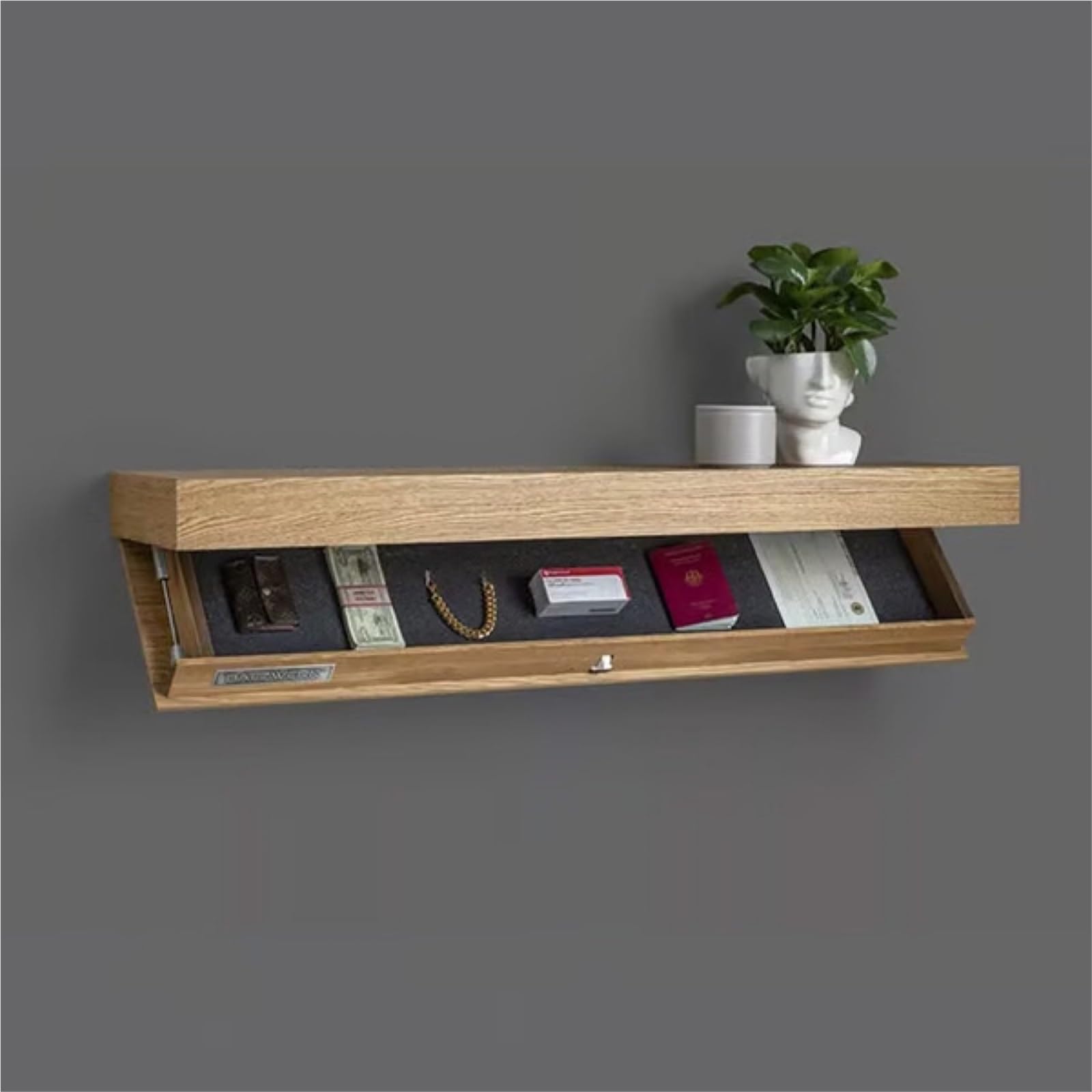 Geheimfach MöBel,Schrank Mit Geheimfach Dekorative Aufbewahrungsbox mit Geheimfach(Wood Color)