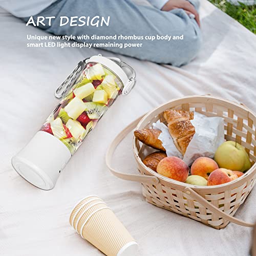 Portable Blender, Personal Blender For Shakes And Smoothies, Mini Blender With 6 Blades Usb Rechargeable, 20 Oz To-Go Cups And Spout Lids For Frozen Blending, Kitchen, Home, Travel, Bpa-Free #TOP5