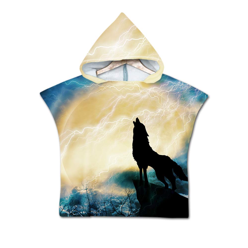 Poncho De Bain Enfant Microfibre – Capuche Cartoon, Séchage Rapide, Pour Piscine Ou Plage
