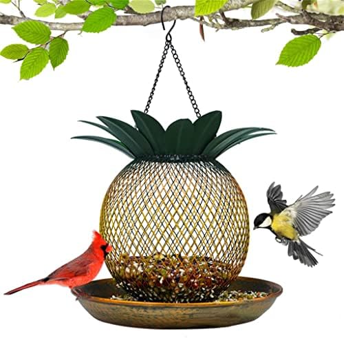 ZLXDP Suministros de Mascotas Alimentador de piña Metal Mesh Alimentador de Aves Decoración del jardín del hogar