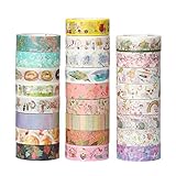 Molshine Set of 25 Decorative Japanese Washi Masking Adhesive Tape - Gallery Series - Collection, (15mm x 7m, 0.59inch x 7.6 Yards) for DIY (WCL05)