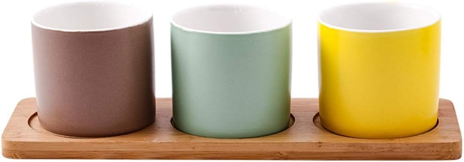 Glass Spice Box Set Sugar Salt Bowl Snack Tea Coffee Household Kitchen Storage Tank Ceramic Seasoning Pot Used To Store Spices (Color : Multi-colored Size : One size)