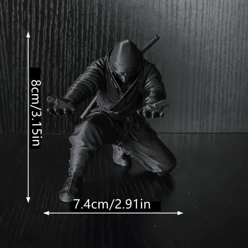Image of Ninja Samurai Dashboard Figurine Idol - Creative Warrior Desk Decor Statue for Car Dashboard, Office Table, Home Decoration & Unique Gift Item(NINZA Pen Holder)