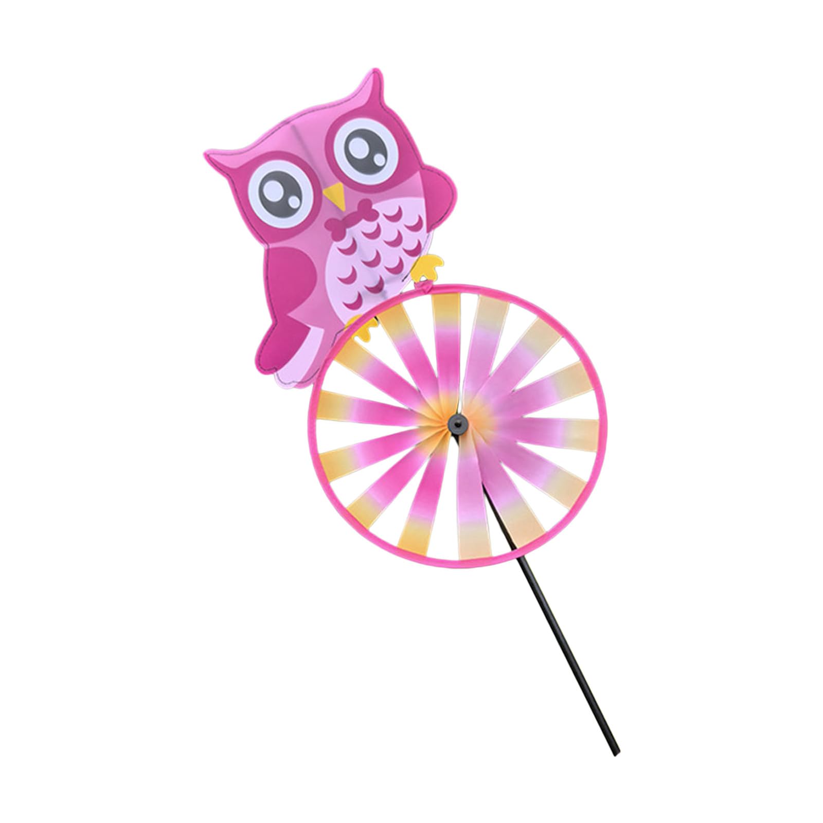PANGBOER Colorful Whirling Owl Animal Windmill Outdoor Decoration Fabric Construction for Lawns Yard Landscape Decoration Owl Animal Windmill Fabric