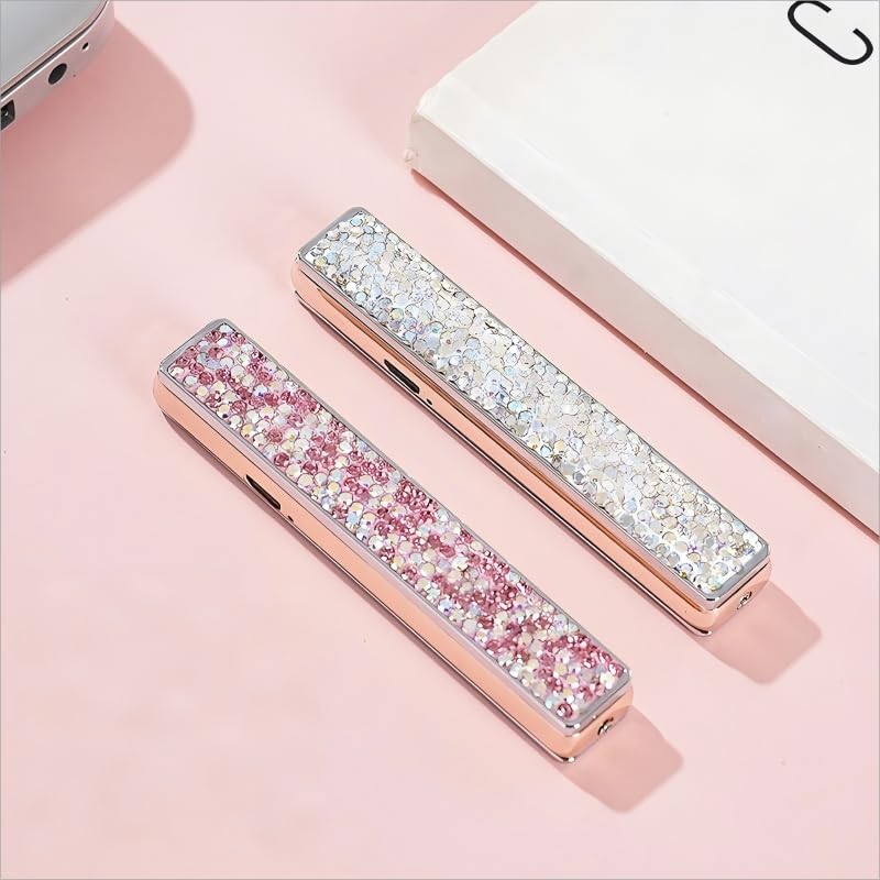 Encendedor eléctrico USB color rosa brillante miniatura 4