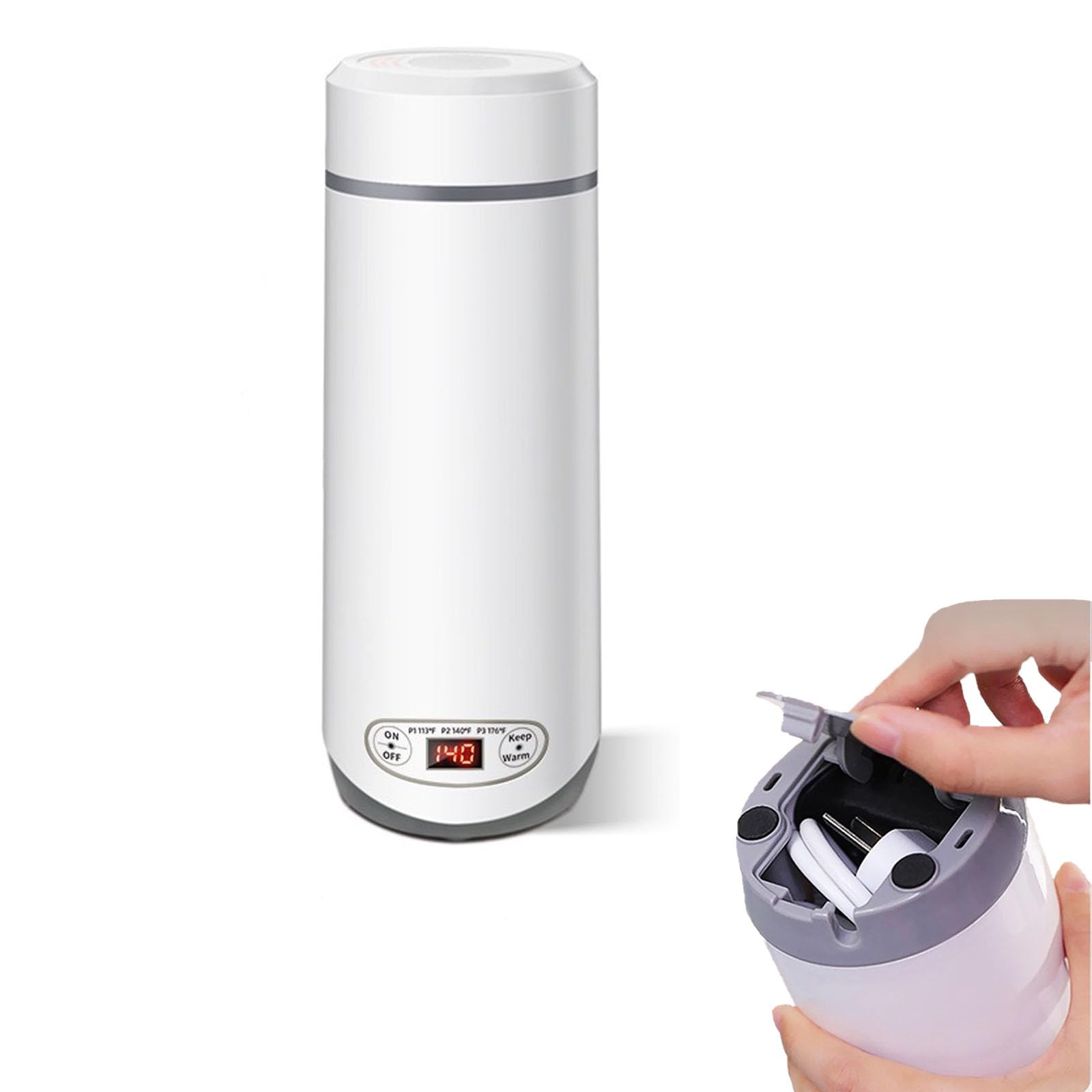 Podróżny czajnik elektryczny przenośny mały mini czajnik do kawy na herbatę kocioł na wodę odporny na oparzenia kubek termiczny na wodę 350 ml
