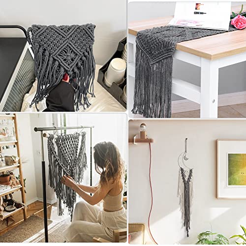 Tenn Well Gray Macrame Cord, 165 Feet 5mm Wide Braided Cotton Rope for Macrame Plant Hangers, Wall Hangings, Drawstring, DIY Crafts - Image 7