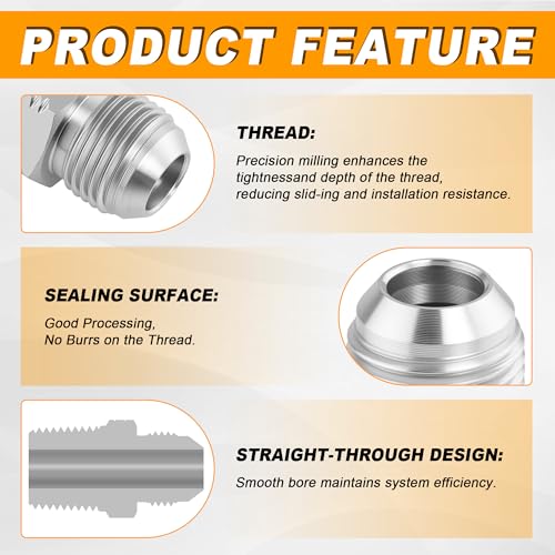 Image of Hydraulic Hose Adapter | 1 /2 inch JIC Male - 1 /2 inch NPT Male, JIC 37 Flare Straight Union Fitting, Carbon Steel - 15 Pack