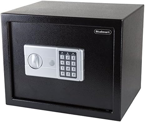 Digital Safe – Electronic Steel Safe with Keypad, 2 Manual Override Keys – Protect Money, Jewelry, Passports – For Home, Business, Travel by Stalwart