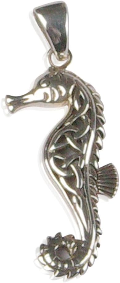Native Spirit Pendant Celtic Knot Seahorse Made of Genuine Sterling Silver
