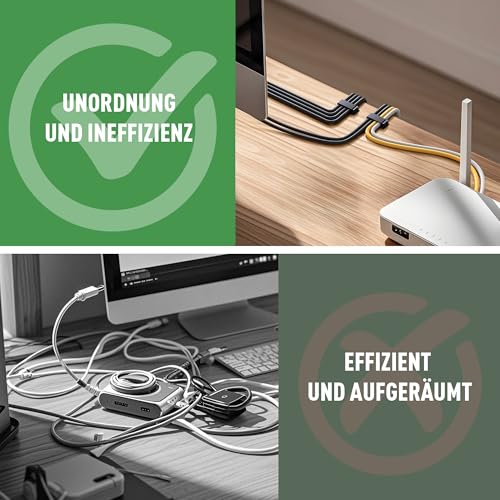 50 Stk kabelhalter selbstklebend, Kabelmanagement，kabelschellen für TV, PC, Laptop, Ethernet Kabel, Desktop, Heim, Büro (Schwarz)