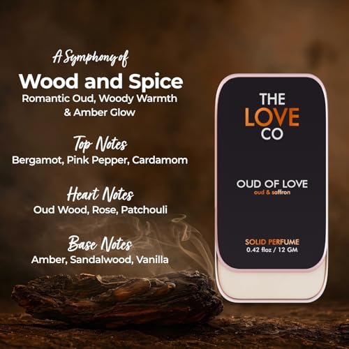Image of THE LOVE CO. Solid Perfume for Men & Women | Long-Lasting Floral Fragrance Balm | Alcohol-Free, Travel-Friendly, Pocket Perfume Stick | Luxury Scent - 12gm (Oud of Love)