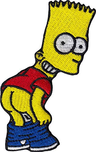 Bart Simpson - Pants Down Mooning - Cut Out Embroidered Iron On or Sew On Patch