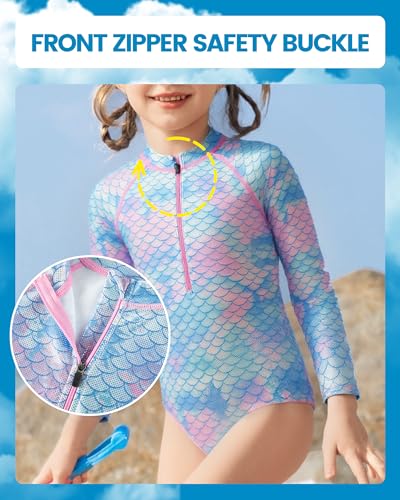 Image of Angel season Girls Swimsuits Kids Bathing Suit One Piece Swimwear with UPF 50+ Cute