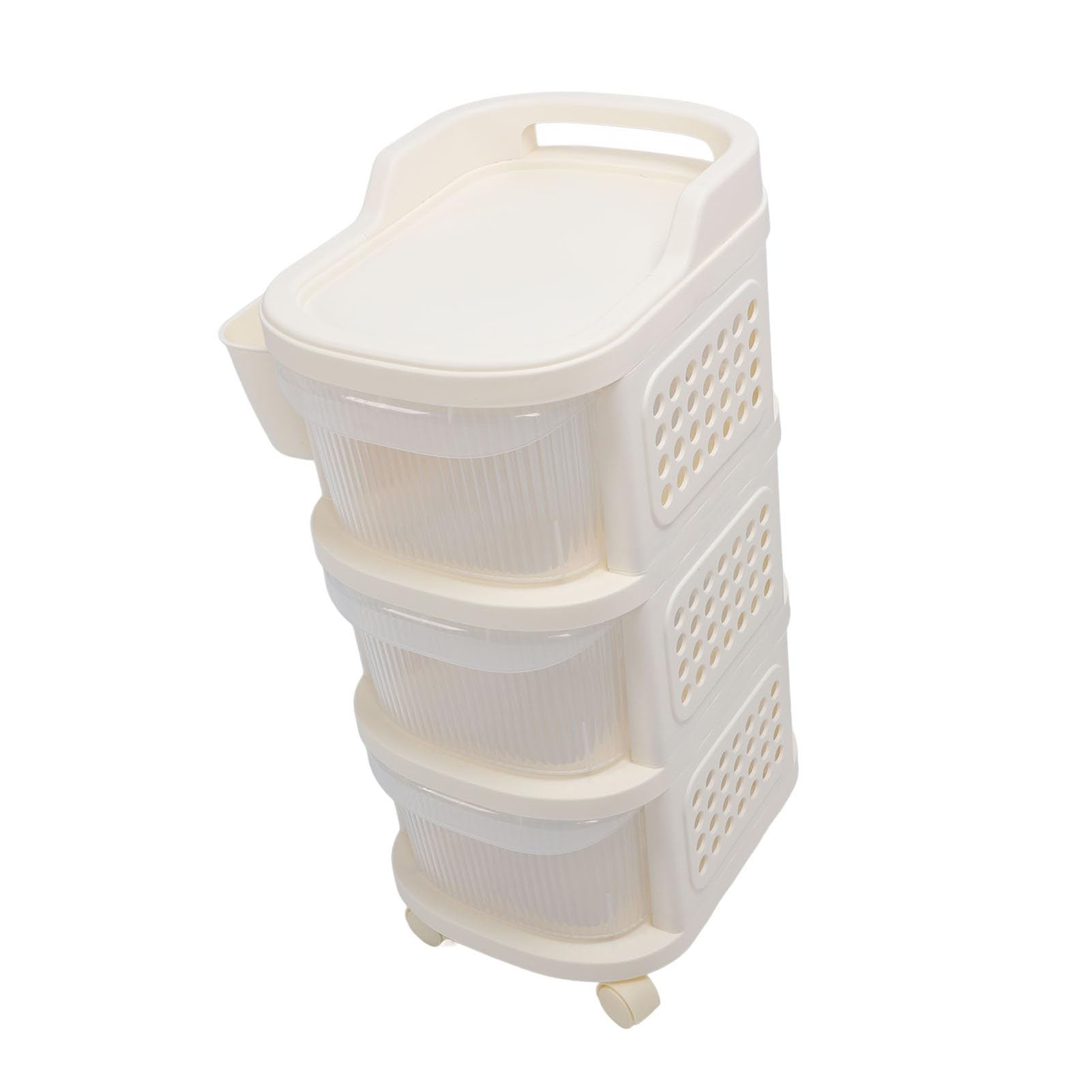 Carro de mesa para cambiar pañales para bebé con ruedas, organizador de almacenamiento esencial para guardería de recién nacidos, tipo cajón móvil de 3 capas