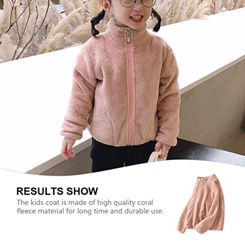 KESYOO Casaco de LÃ£ para Meninas Fuzzy Casaco Infantil Sherpa Casaco Quente de Inverno para CrianÃ§