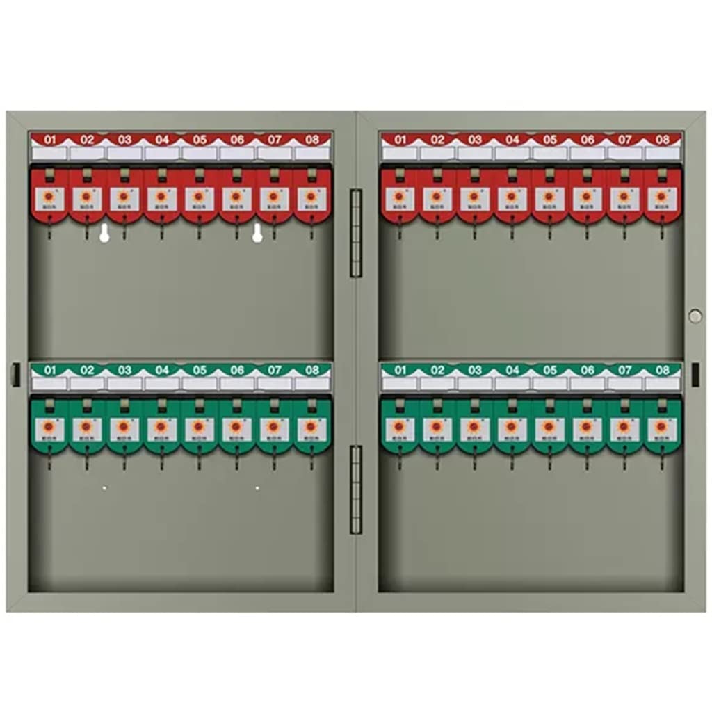Key Box For Wall 24/32/48/72/96/120-keys Capacity Optional Key Cabinet, Home Painted Steel Key Security Box With Colored Labels, Key Lock Type (Color : A-key lock, Size : 32-keys)