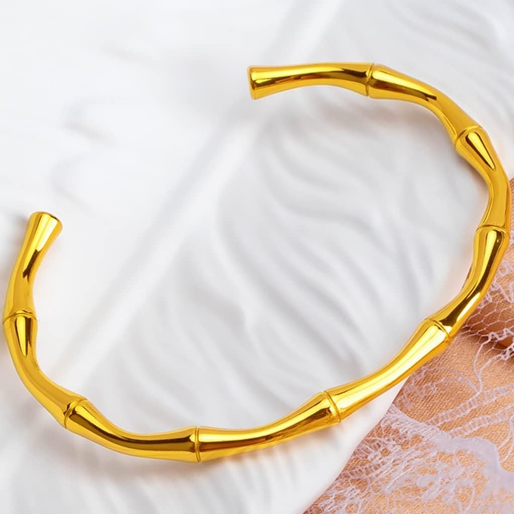 Jude Jewelers Stainless Steel Classical Plain Bamboo Style Open Cuff Bangle Bracelet - Image 2